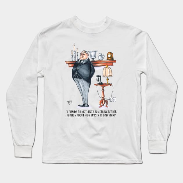 High Spirits at Breakfast Quote - Carson Long Sleeve T-Shirt by obillwon